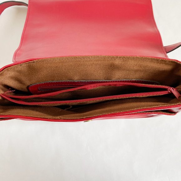 Vera Pelle Red Leather Shoulder Bag Pre-owned - Picture 8 of 11